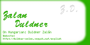 zalan duldner business card